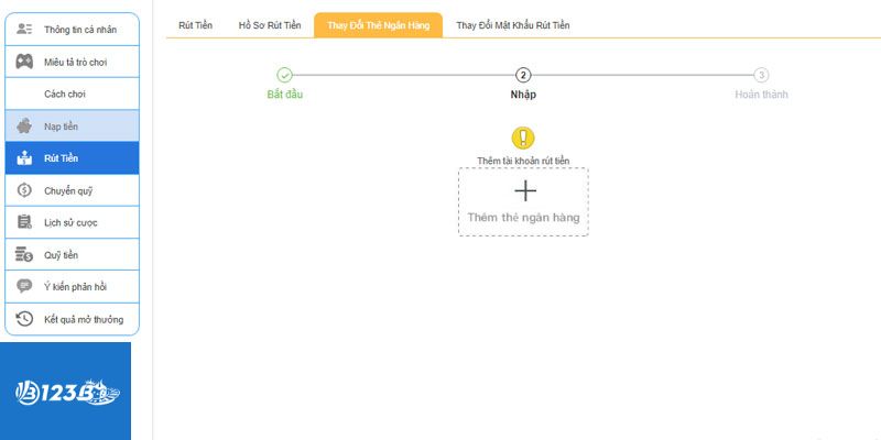 Các bước rút tiền 123B chi tiết